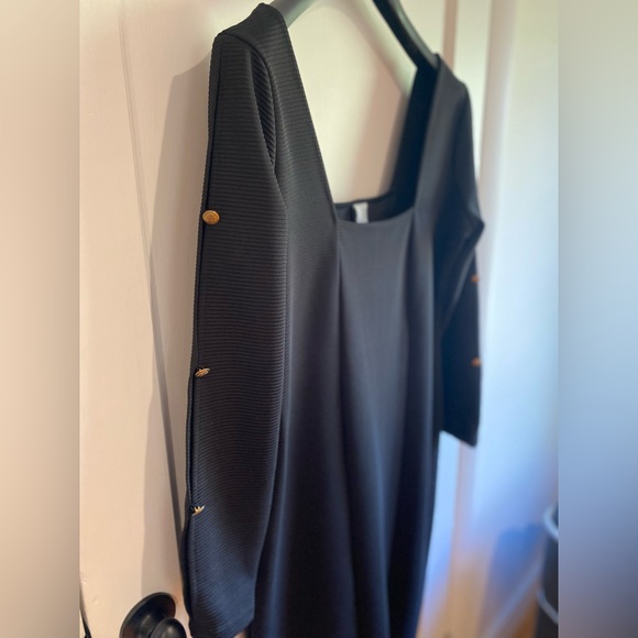 ASOS midi square neck dress w/ long peep sleeves - Picture 4 of 12